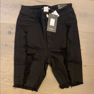 Fashion Nova Midnight Black Denim Shorts